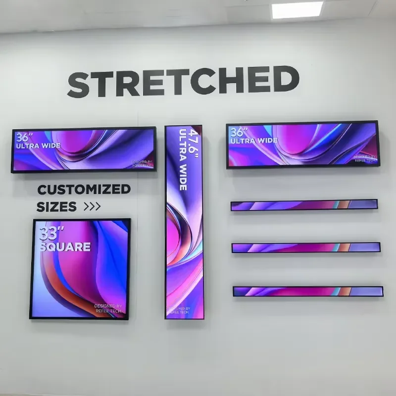 【CHIMU HOME】 Stretch Bar LCD Advertising Display for Retail Shelf Strip Digital Signage Shelf Edge Banner Wide Touch
