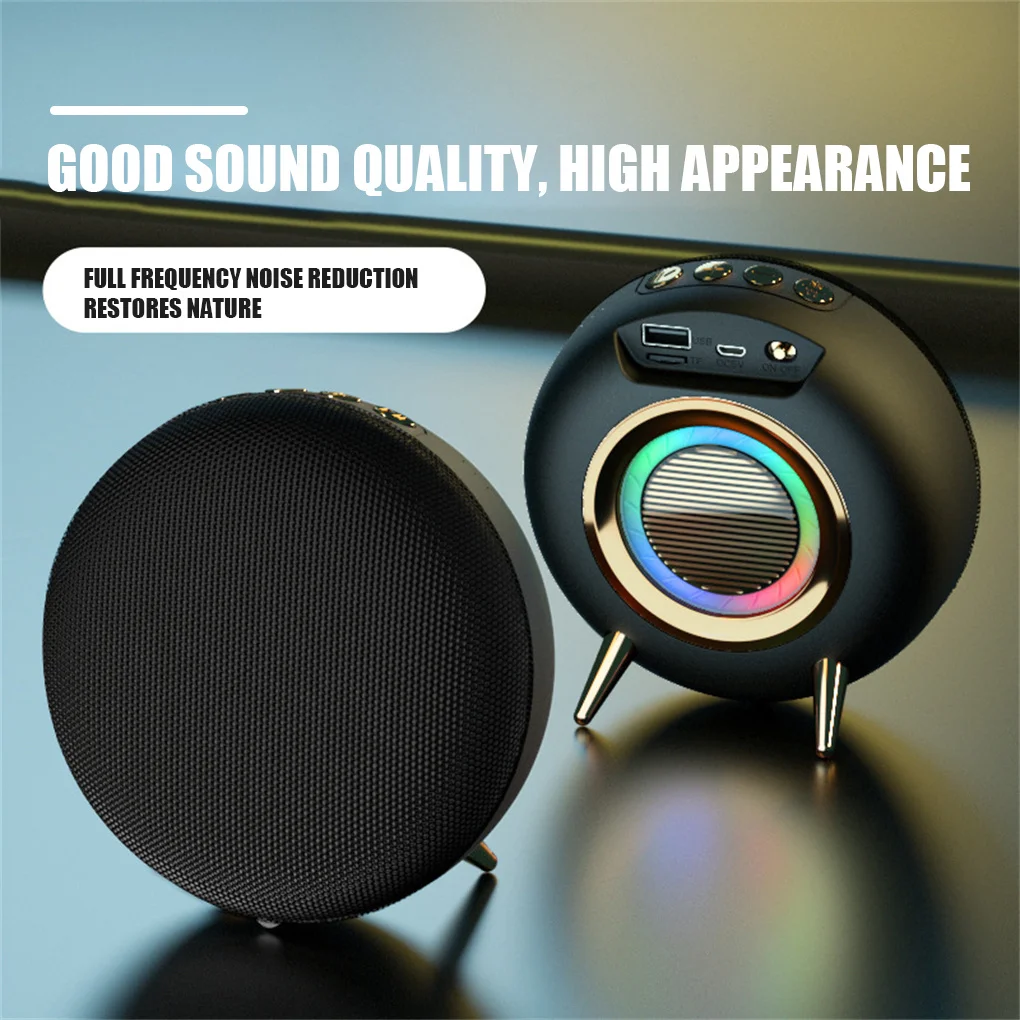 Bluetooth-compatible Sound Soundbar Portable Voice Call Speaker RGB Light Wireless Music Player Computers Camouflage