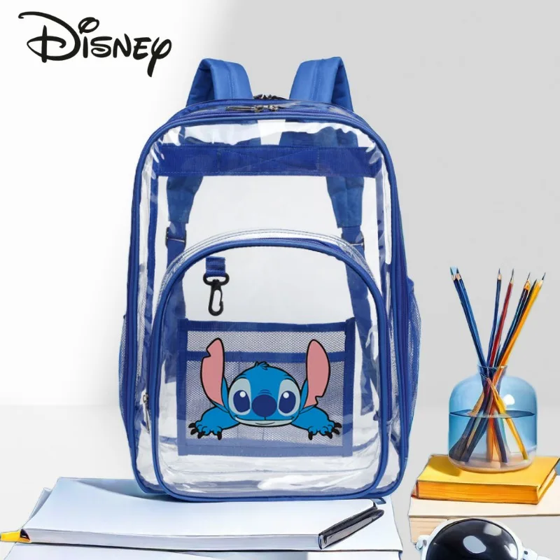 

Disney Stitch 2024 New Transparent Backpack Fashion High Quality PVC Girls' Backpack Cartoon Large Capacity Women's Backpack