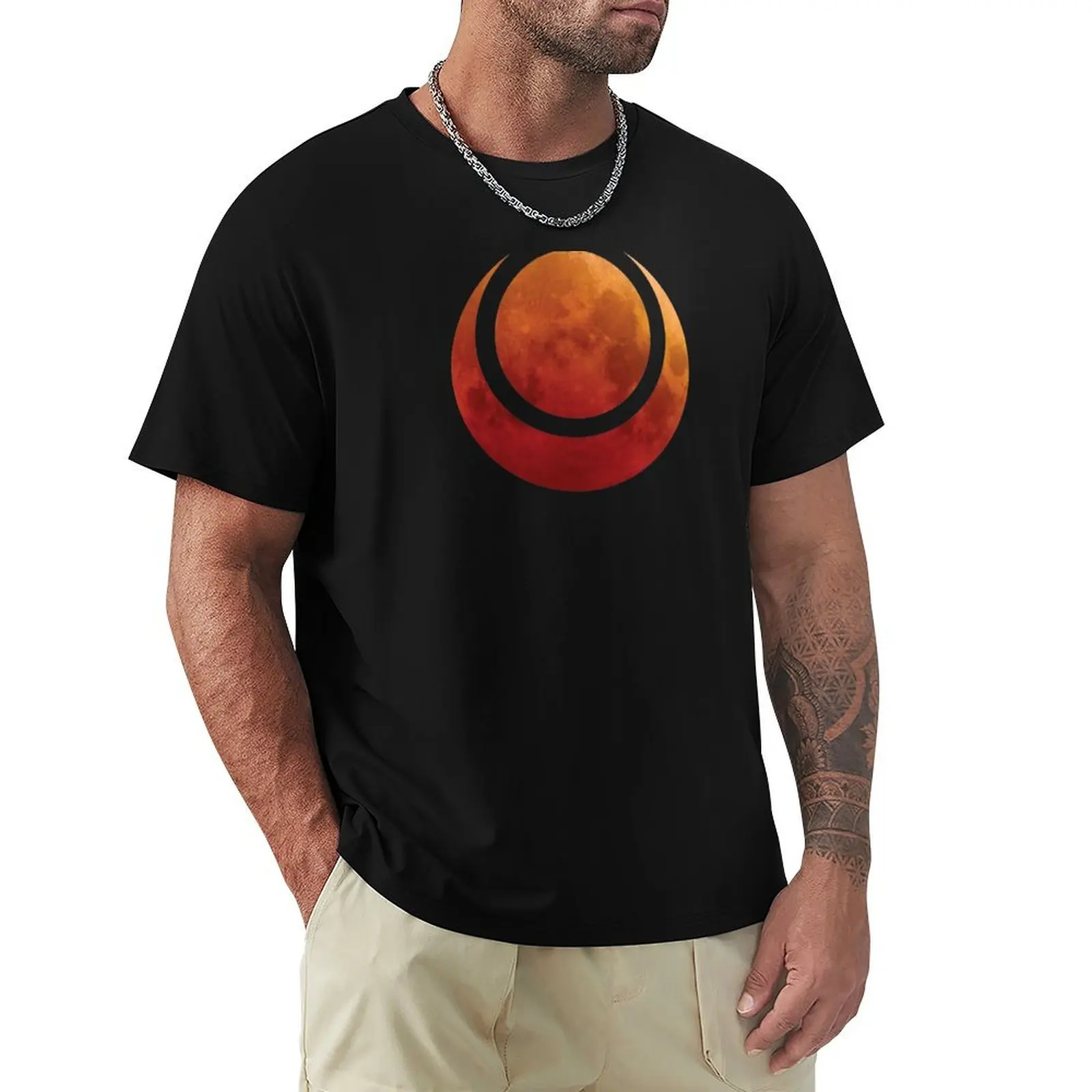 

Blood Moon Symbol T-Shirt Lightweight Basic Short Sleeve Shirt