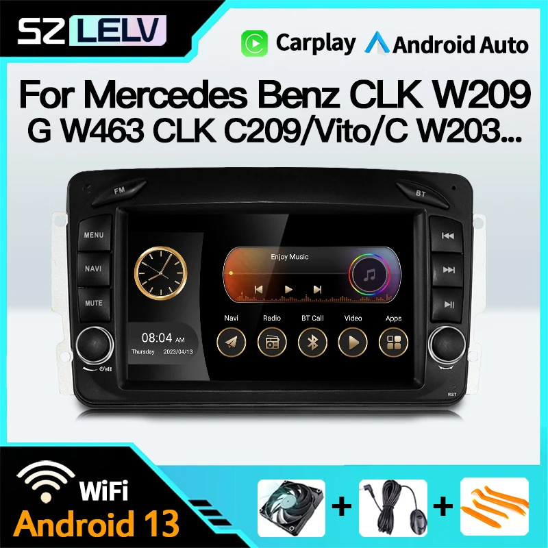 For Mercedes Benz CLK W209 C209 C-W203 W463 W168 Android Auto Multimedia Player Radio GPS Navigation RDS Wireless Carplay Stereo