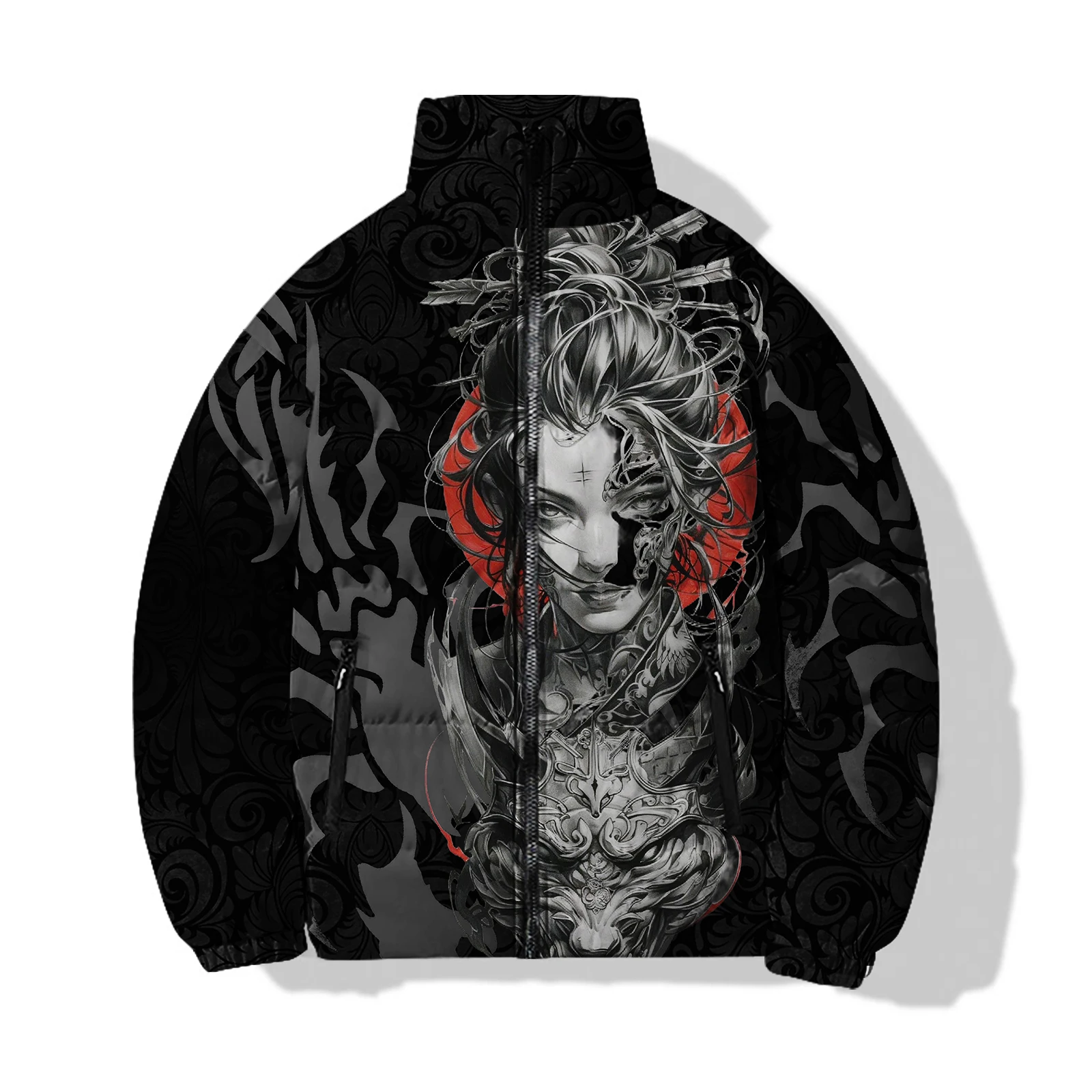 Schoonheid Heren Winterjassen Man 3D Digitaal printen Nieuw in jassen Cool Goddess Skeleton Witch Heren Koude jassen Sweatshirts