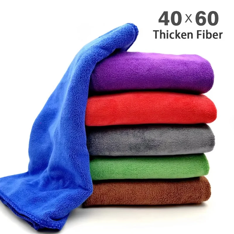 AUTOBRIGHT 6 Color Microfiber Towel 1/3/5 Pcs 40*60cm Car Washing Cloth Cleaning Wiping Cloth Car Care Drying Polishing Kitchen