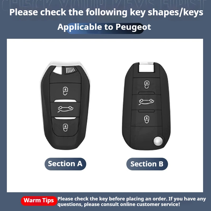 Zinc Alloy Car Flip Remote Key Case Fob Cover Holder Shell For Peugeot 208 3008 308 508 408 2008 4008 Auto Keychain Accessories