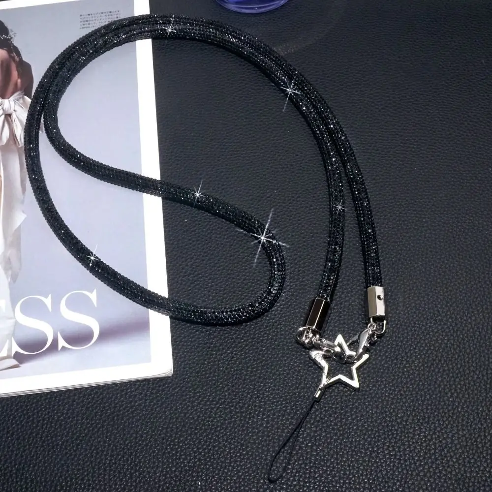 

Fashion Crystal Rhinestone Phone Lanyard Bright Bling Bling Crossbody Strap Anti-lost Keychain Phone Accessories