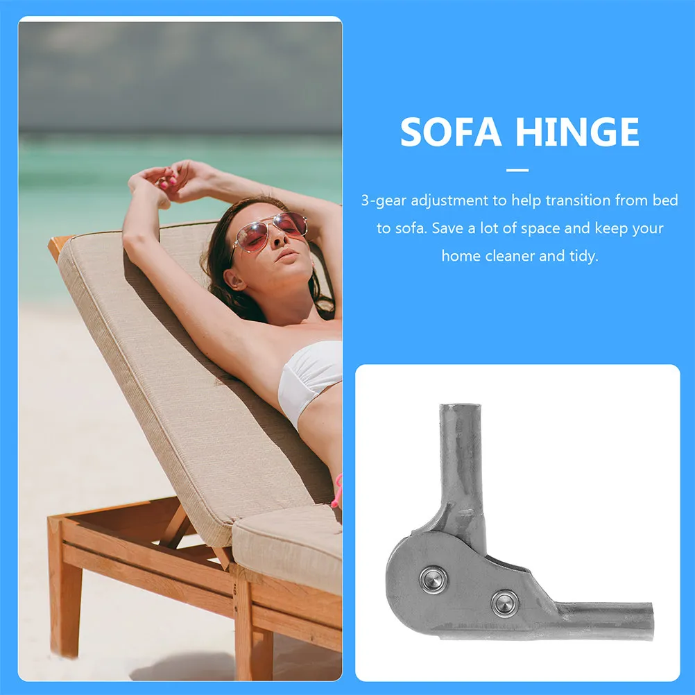 2Pcs Foldable Sofa Joint Hinge with 3-Position Locking Support Collapsible Furniture Adjustable Angle Hinge for Fishing Chair