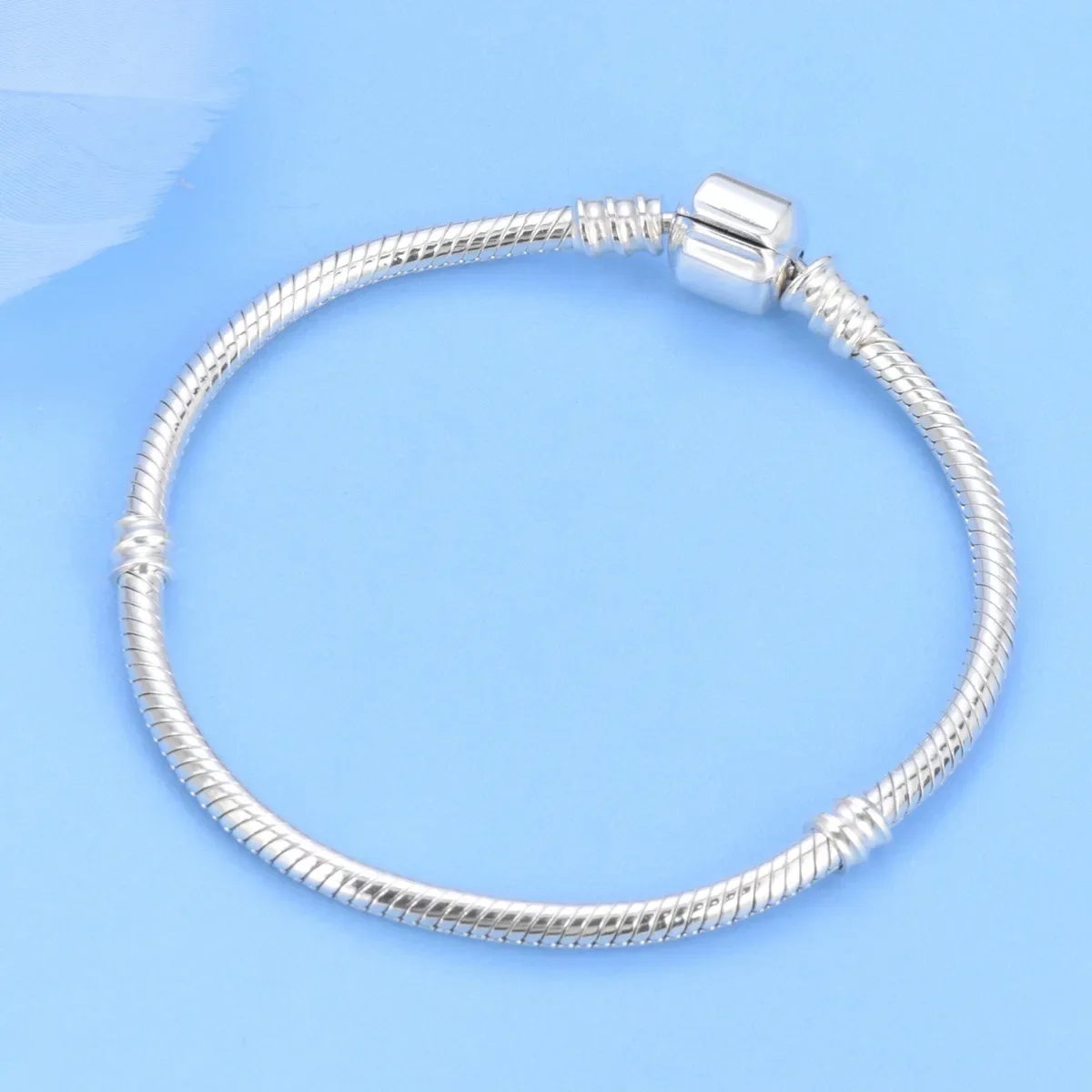 High quality bracelet 925 sterling silver classic bucket buckle bracelet fit original charm beads DIY women's jewelry Gifts