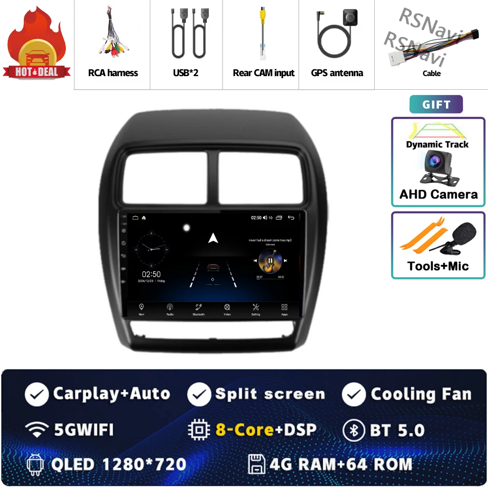 Qualcomm Android 15 autoradio multimediaspeler voor Mitsubishi ASX 1 2016 2017 2018 2019 - 2022 Auto Carplay Stereo wifi4G video
