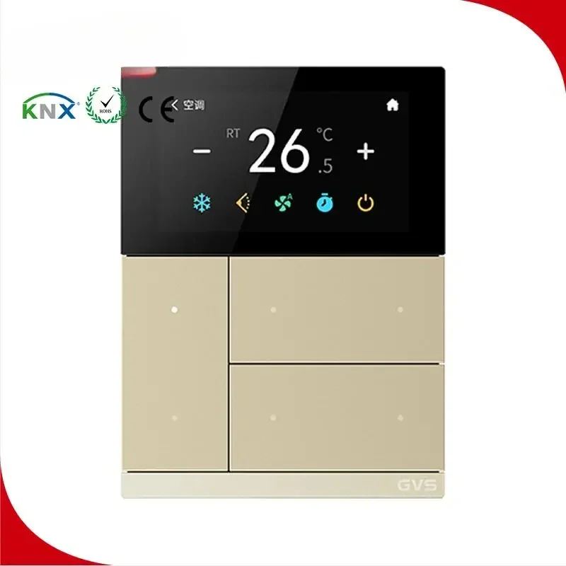 Guangzhou Manufacturer EIB K-bus KNX Smart Home Villa Hotel Automation System KNX Temperature Panel  Thermostat Panel GVS KNX