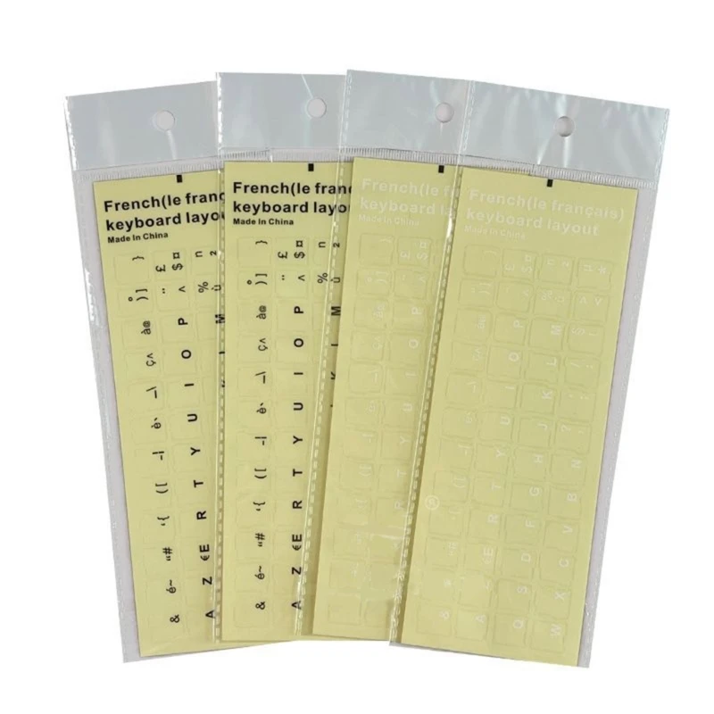20CB Transparent French Keyboard Sticker PVC Glossy Self-adhesive Keypad Stickers Laptop Universal Protective Film