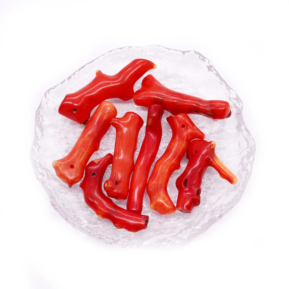 

Natural Sea Bamboo Red Coral Stone Pendants Tree Branches Bead Charms for Jewelry Making DIY Reiki Necklace Earrings Accessories