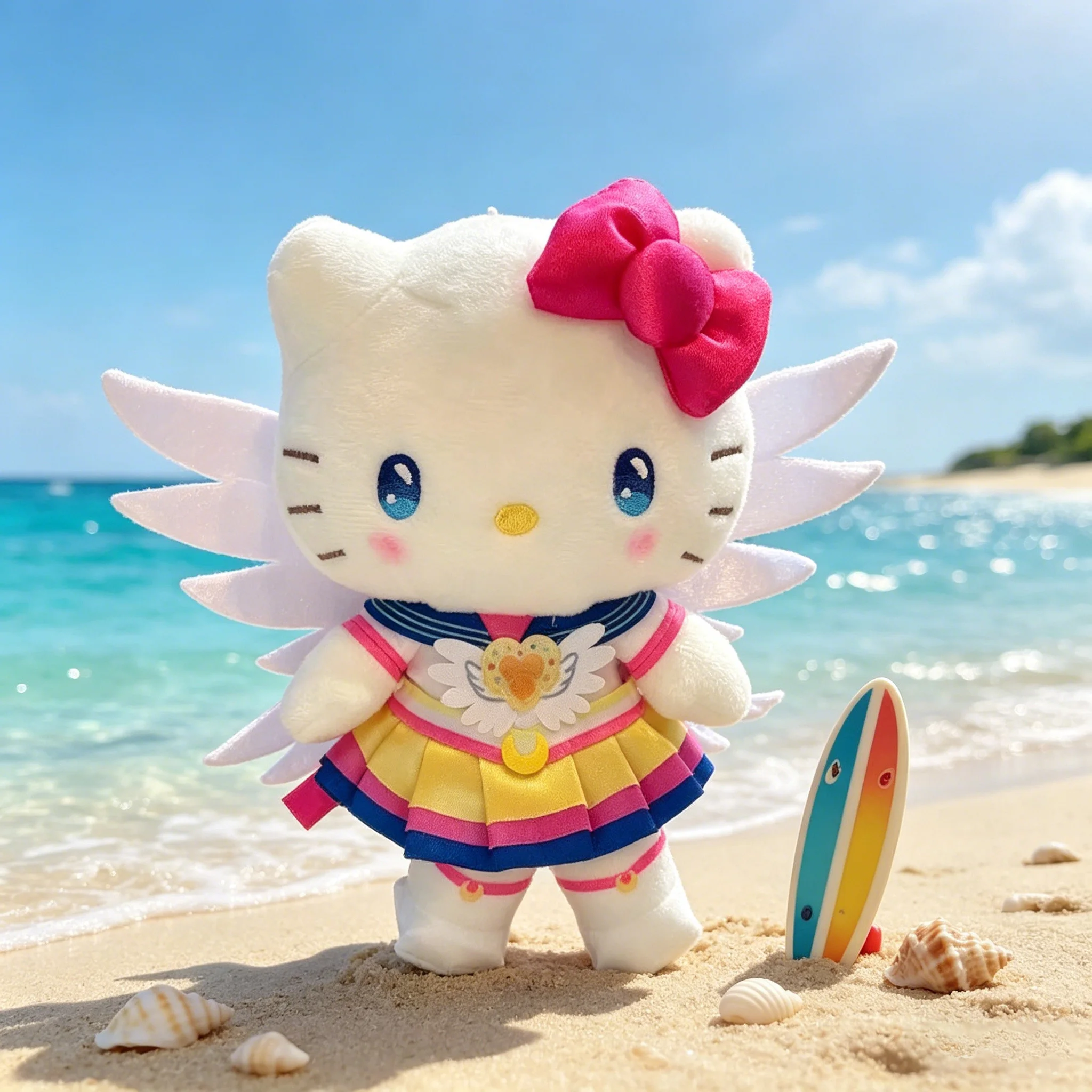 

Cute Sailor Moon Hello Kitty Plush Keychain Kawaii Doll Bag Accessories Girl Birthday Gift Party Gift