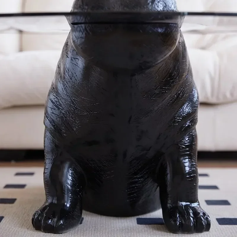 โต๊ะกาแฟฮิปโป สำหรับห้องนั่งเล่น สไตล์เรโทร สร้างสรรค์ กระจกนิรภัยทรงกลม ขนาดเล็ก เหมาะสำหรับอพาร์ทเมนต์ โต๊ะดีไซน์เนอร์