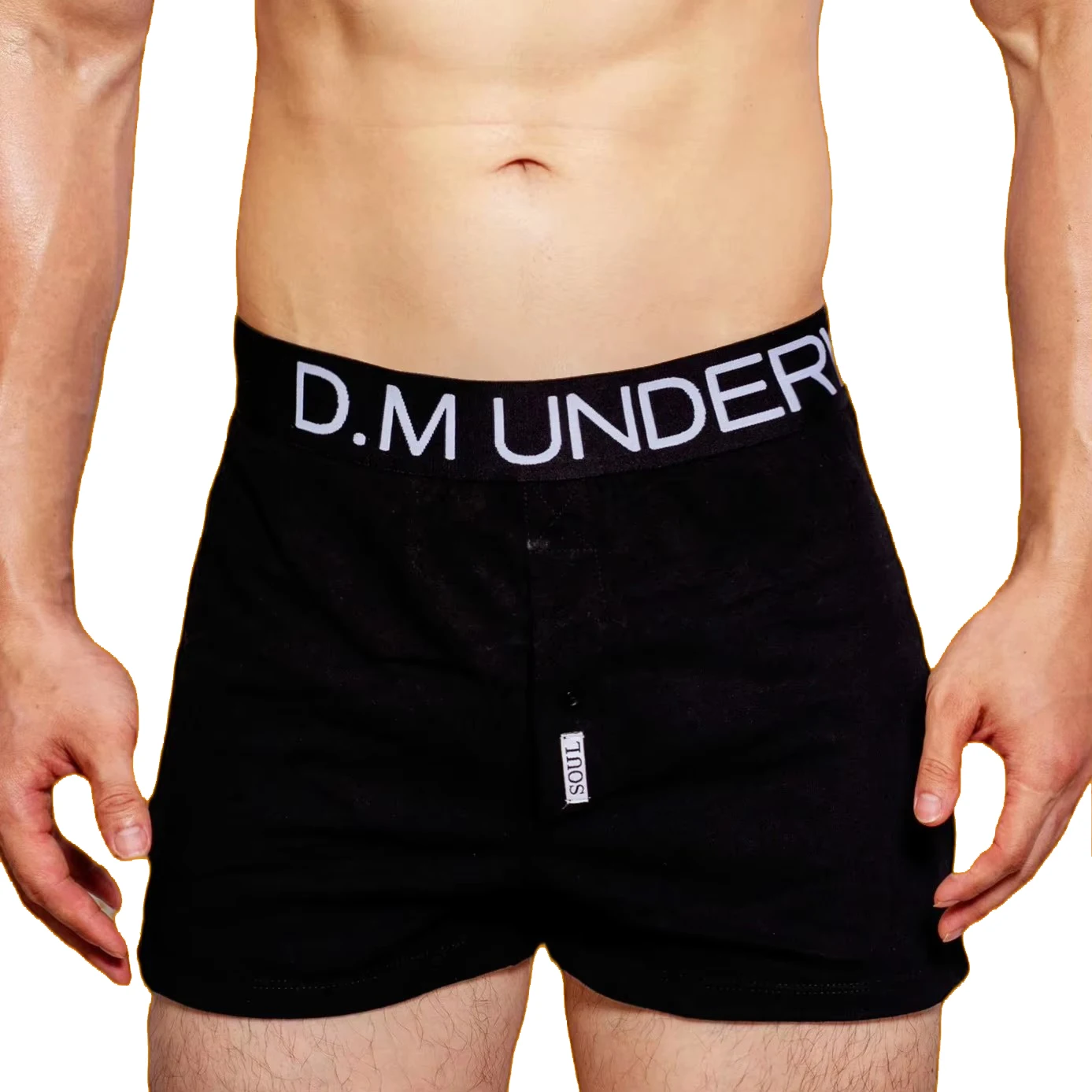 ملابس داخلية للرجال طباعة حروف الخصر بلون واحد ملابس أساسية للرجال سراويل آرو مريحة من القطن بيجامة منزلية سراويل بوكسر #1