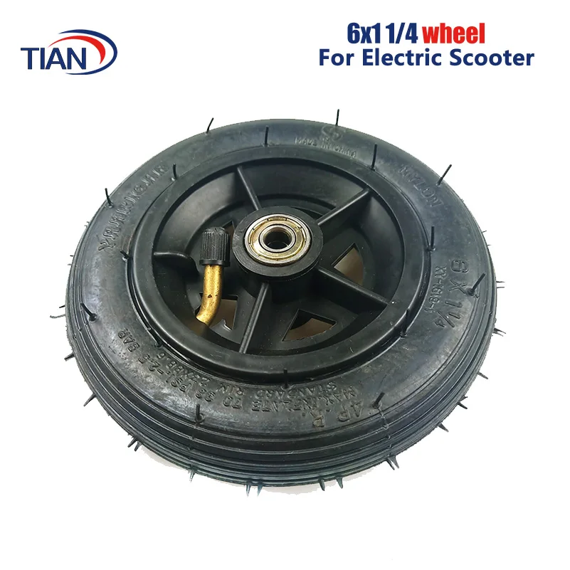 Size 6x1 1/4 tyre 6 Inch Pneumatic Tire Motorcycle 150MM Scooter Inflation Wheel With Hub With Inner Tube Electric Scooter tire