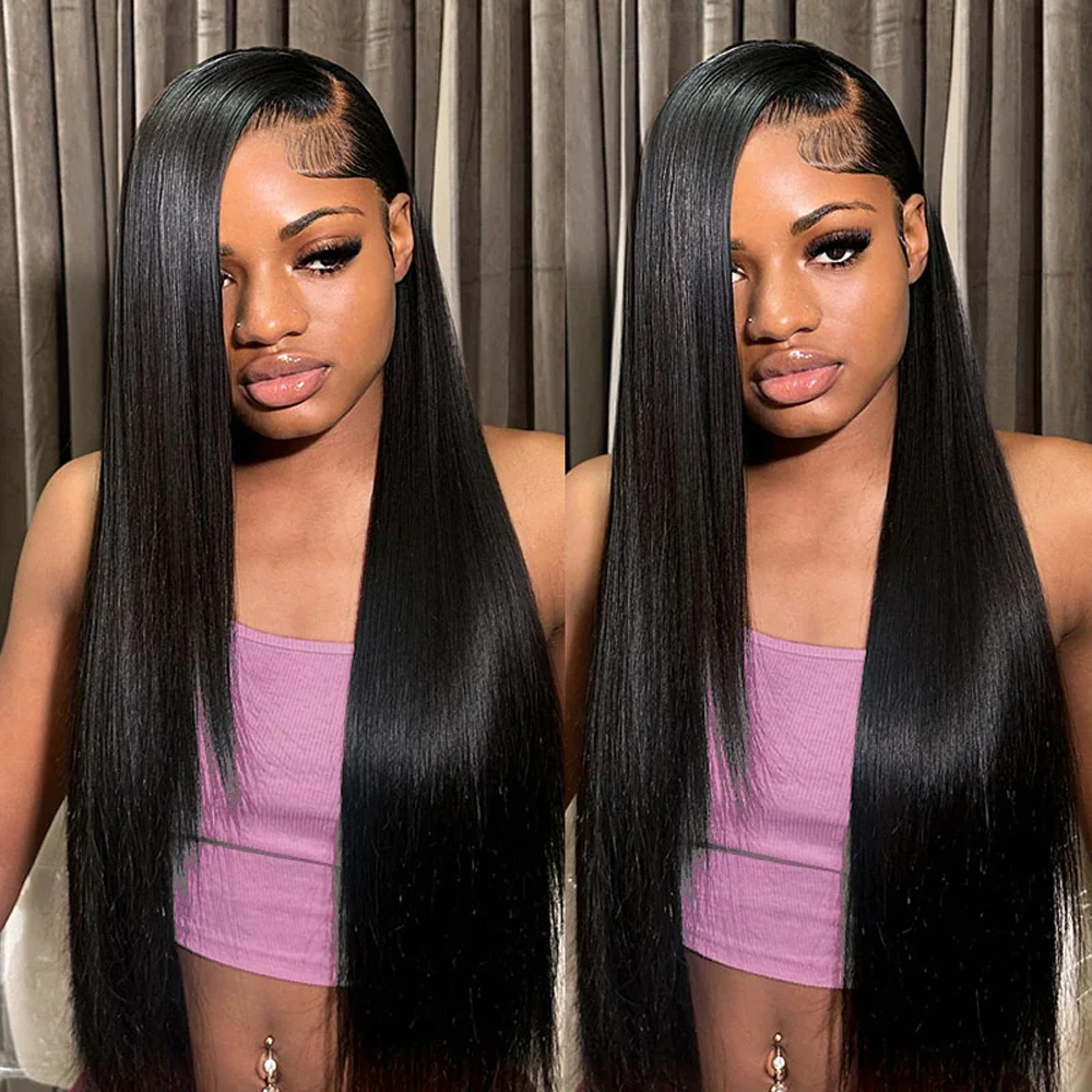 

13x6 Bone Straight Lace Front Wigs Human Hair 30 40 Inch 13x4 HD Lace Front Wigs Pre Plucked Human Hair For Women 250 Density