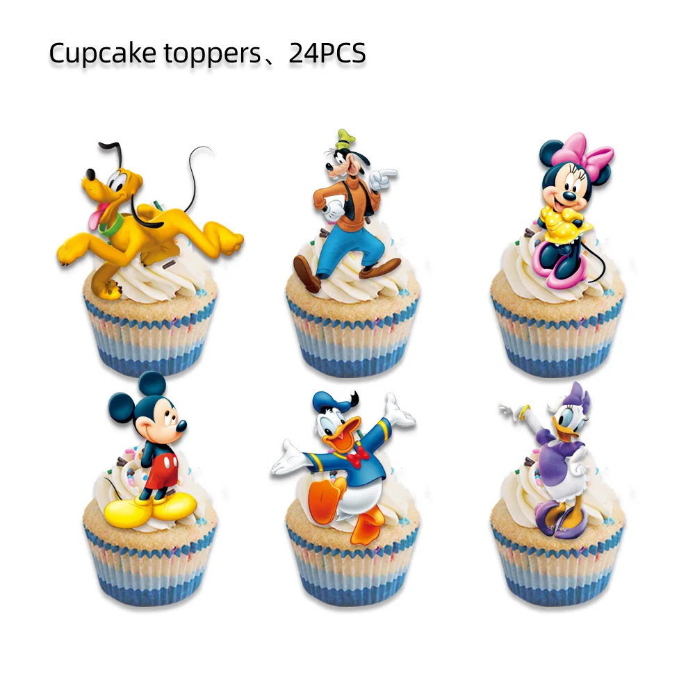 Decoraciones para tartas con tema de casa club de Mickey Mouse de Disney, adorno para tarta, suministros para fiesta de cumpleaños para niñas, selecciones para magdalenas para Baby Shower