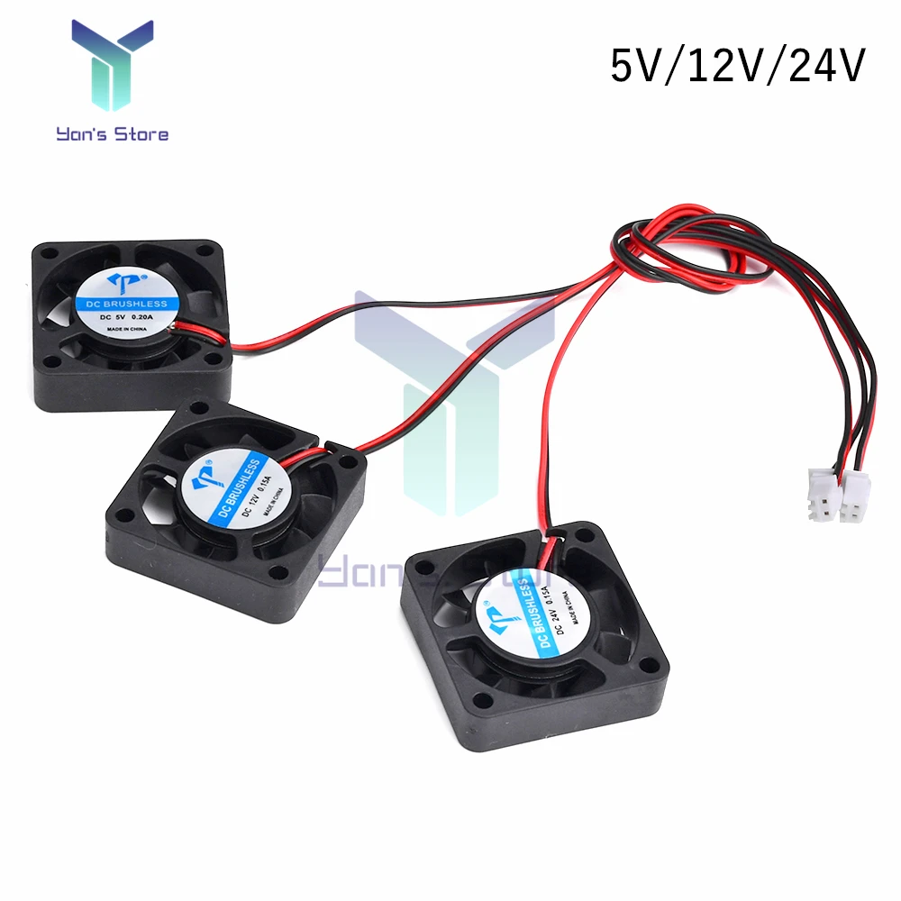 DC 5V 12V 24V 0.15A Cooling Quiet Fan Brushless 3D Printer Parts 2Pin For Extruder DC Cooler Blower Part Black Plastic Fans