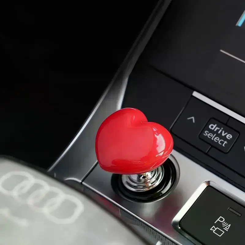 Car One-Click Start Buttons Protective Cover Decoration Personalized Creative Heart Ceramic Metal Button Protective Cover