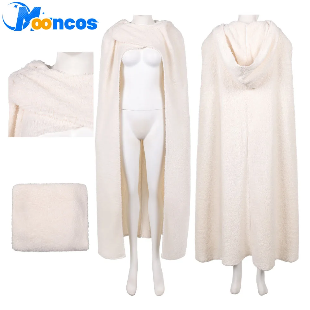 

Плащ Падме Амидала, женский костюм для косплея, белая накидка с капюшоном в стиле фэнтези, маскировка из фильма, космическая битва, карнавальный костюм на Хэллоуин