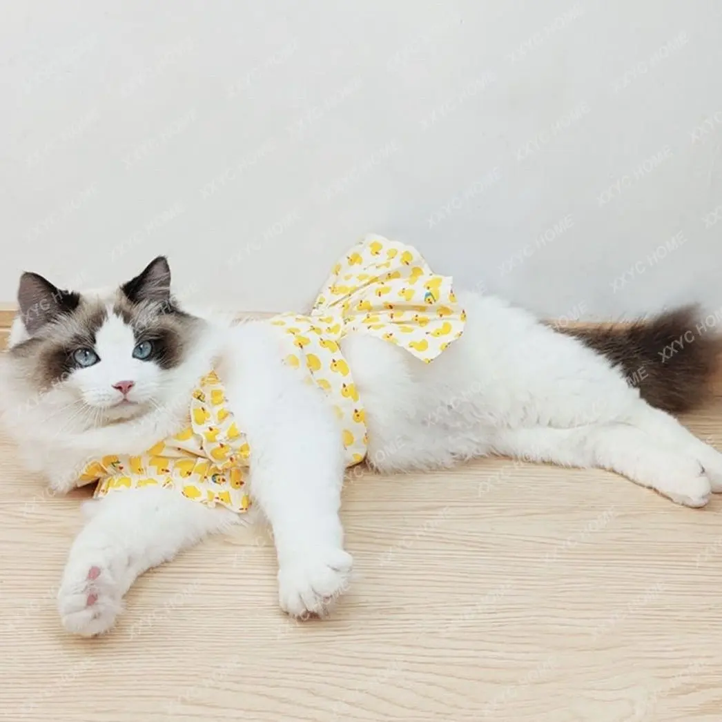 

Cat Clothes Dog Skirt Duck Duck Skirt Dress New Wedding Dress Plaid Striped Pet Supplies