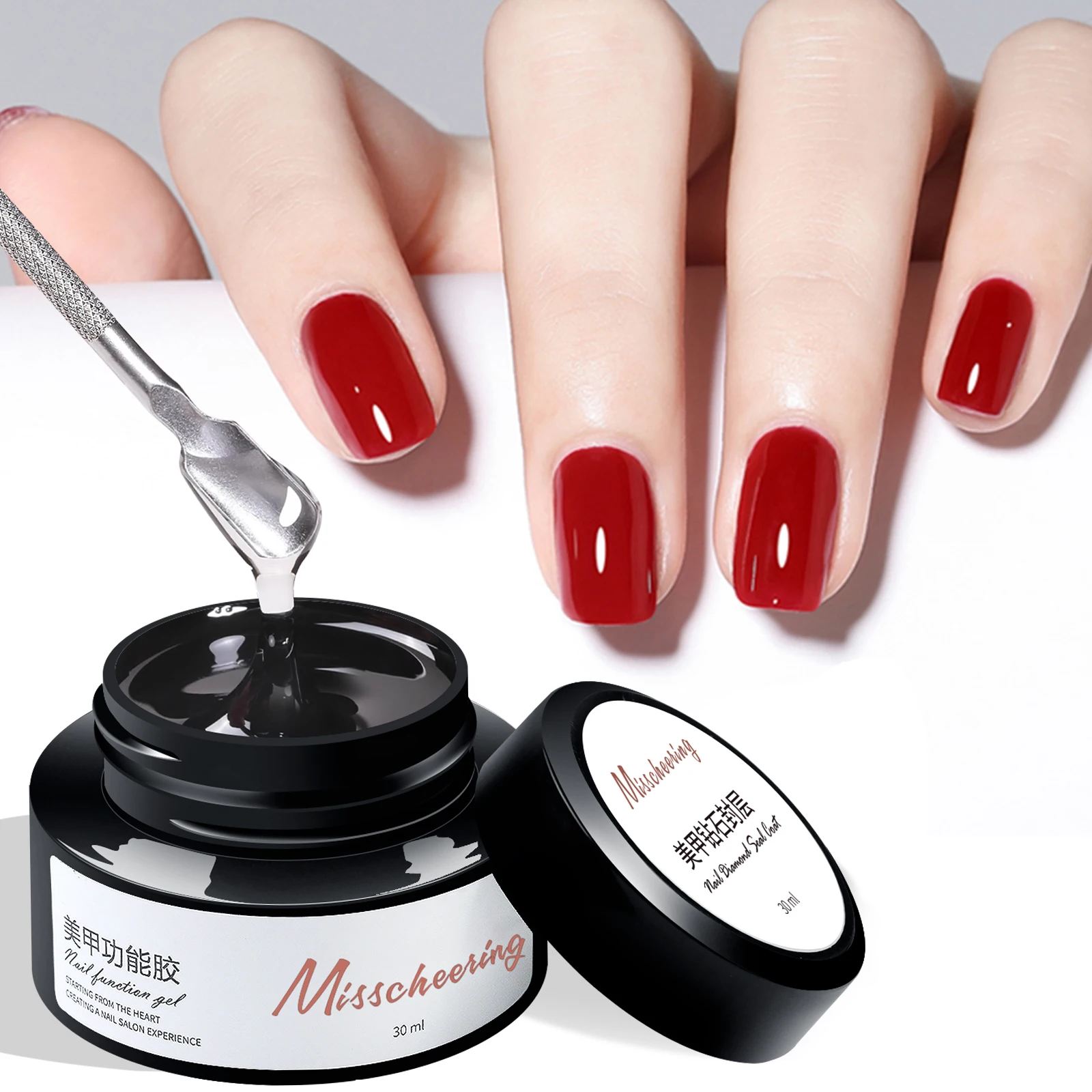 30ml / słoik Przezroczysty diamentowy żel do paznokci do wzmacniania żelu do przedłużania żelu bazowego / wierzchniego Soak Off UV LED Gel Nail