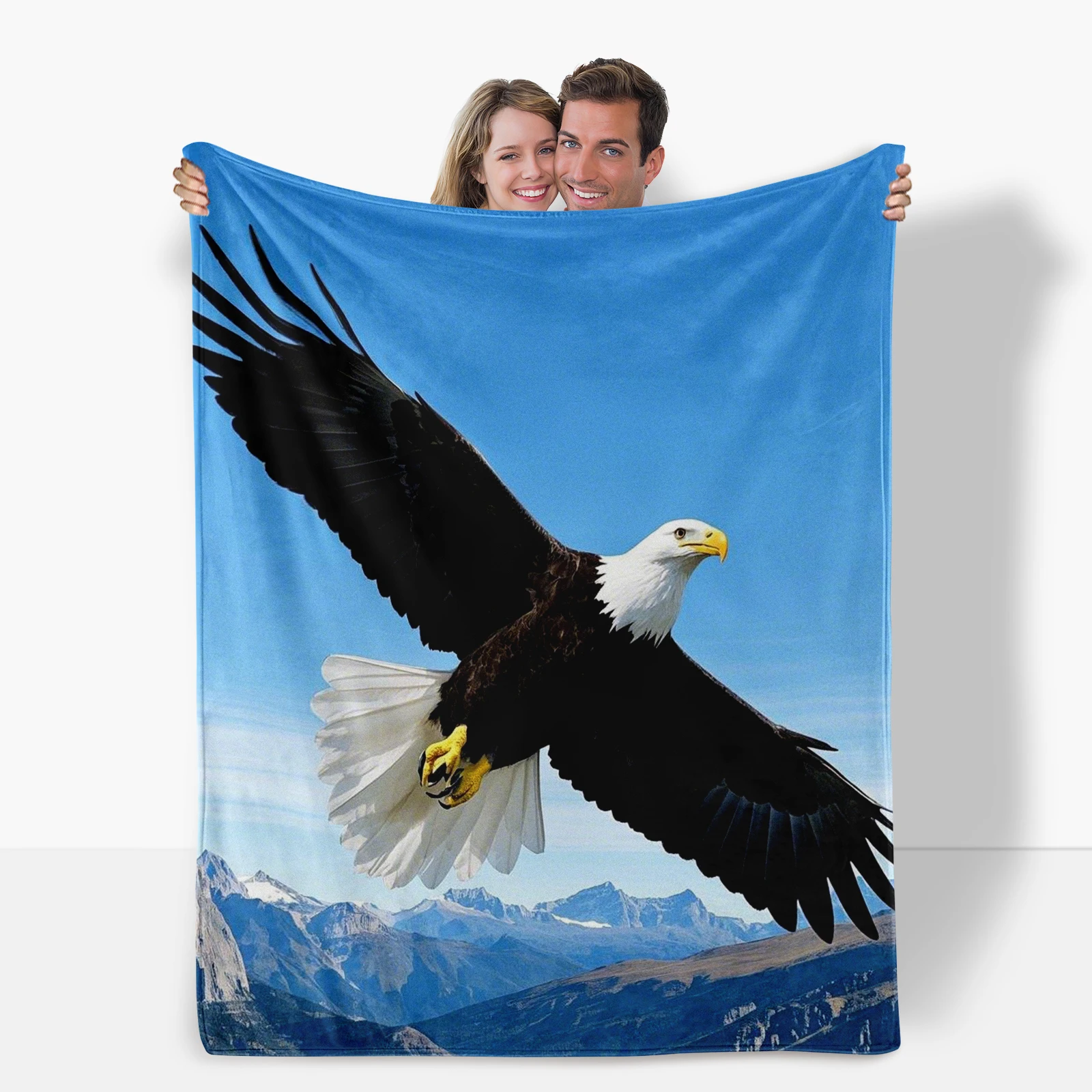 Majestic Soaring Eagle With Mountainous Landscape Blanket Ideal Gift For Loved Ones Bringing Warmth And Strength