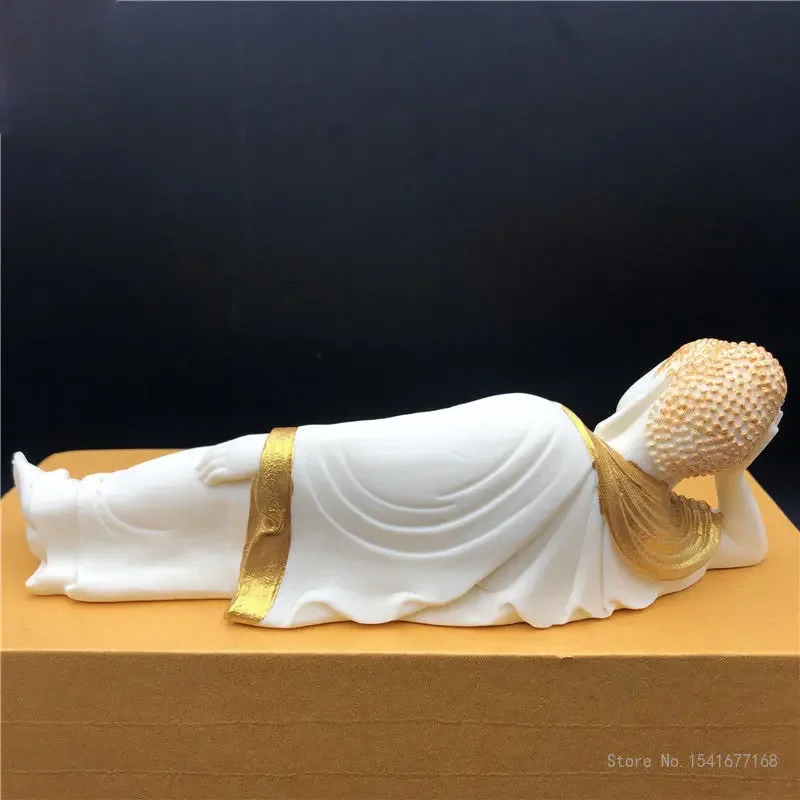 Creative Sakyamuni Amitabha Buddha Ornaments, Home Geomantic Programs, Crafts to Protect Peace, Ivory Crouching, 1Pc