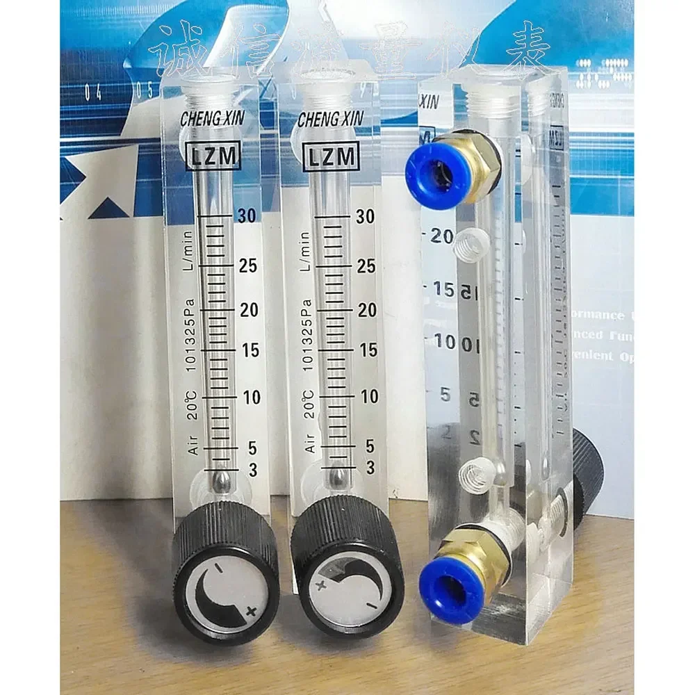 All Sizes 0.1-1 0.2-2 0.3-3 1-10 3-30 100-1000LPM LZM-6T Air Flowmeter Rotameter With Control Valve 6 8 10mm Tube Push In