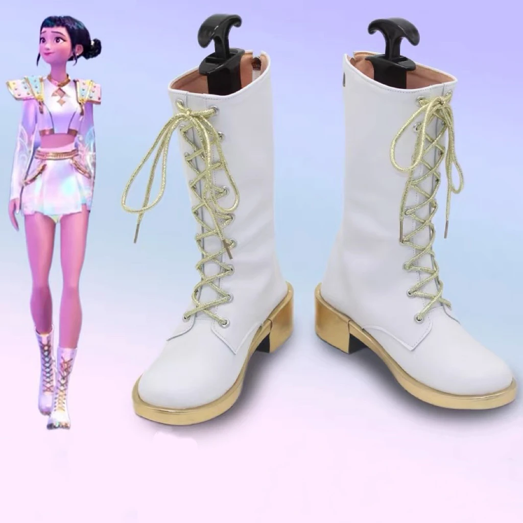 Meninas k-pop caçadores de demônios zoey rumi mira traje sapatos botas cosplay virtual ídolo filme cosplay para meninas halloween carniva