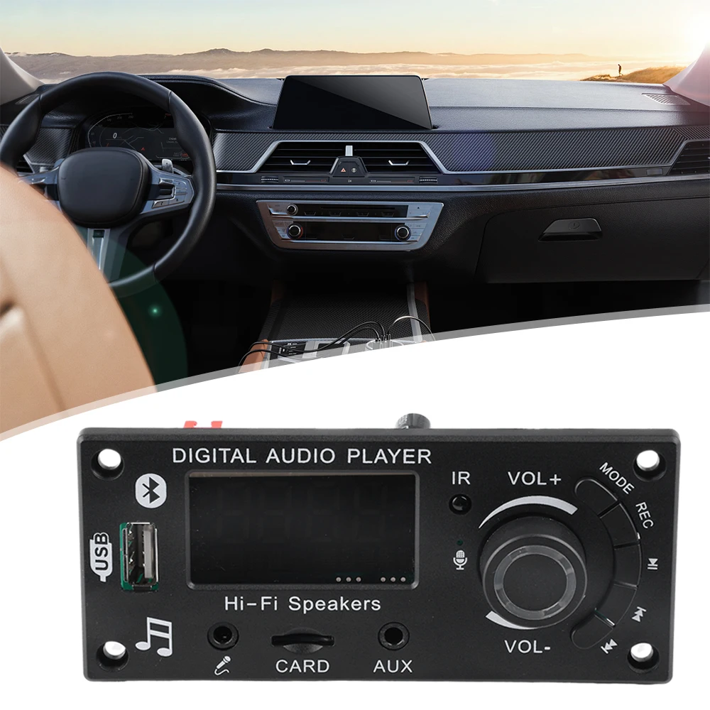 DC5-25V 50W Amplifier MP3 Decoder Board Bluetooth 5.0 Car MP3 Player USB Recording Module FM AUX Radio For Speaker Handsfree