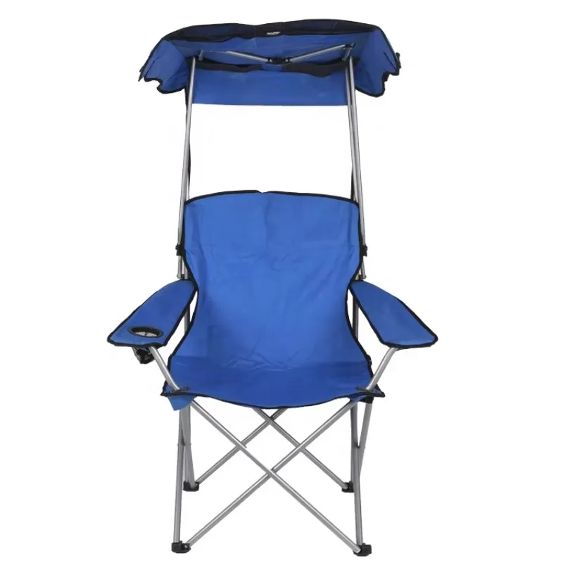 

Modern Luxury Fabric Recliner Lounge Chair Steel Frame Canopy Foldable Beach Armchair for Dining & Beach Camping in Living Room