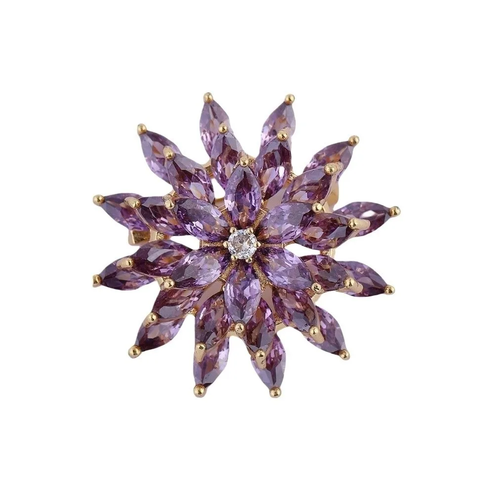 

Luxury Jewelry Rotating Snowflake Brooch Rhinestone Crystal Flower Lapel Pin Sparkling Elegant Floral Badge Suit