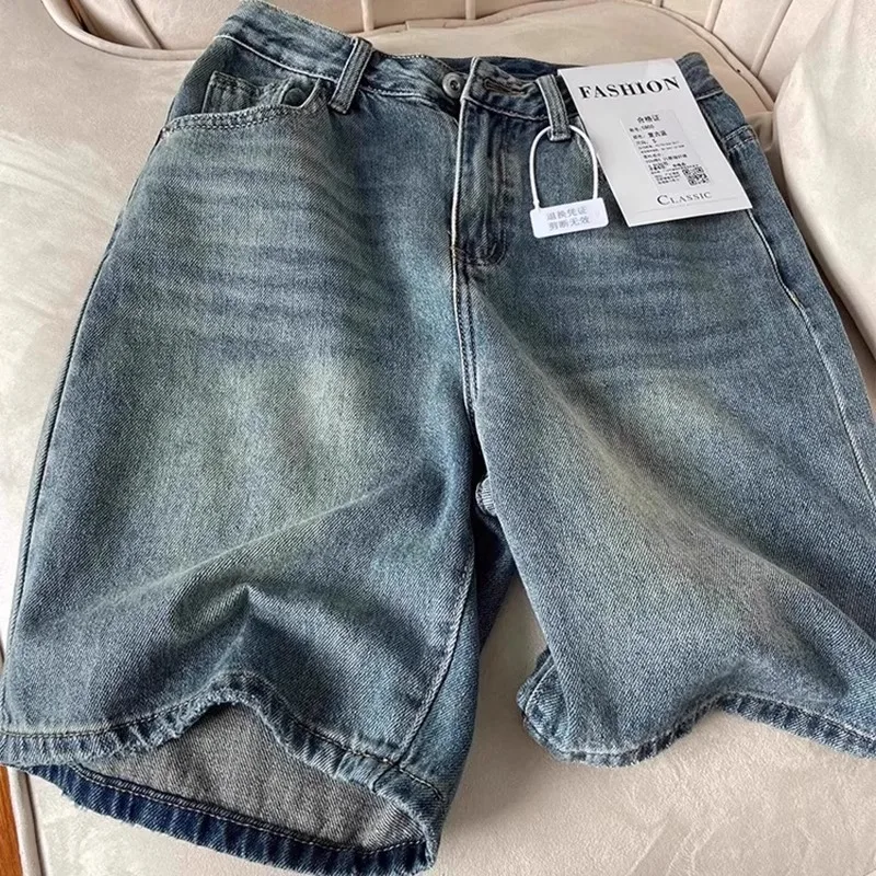 

Женские летние джинсы оверсайз из ретро-денима, тонкие, свободные, с широкими штанинами, с высокой талией, прямого кроя, синие, из эластичного хлопка