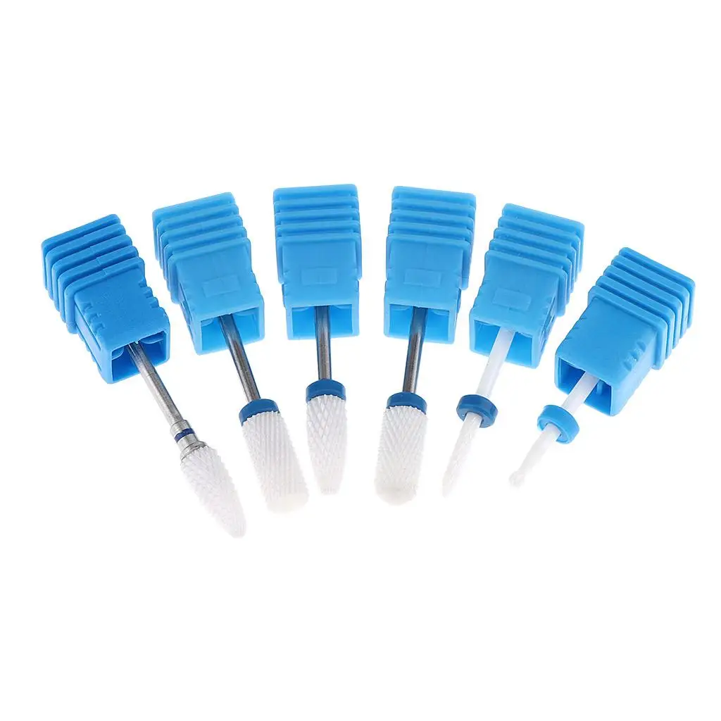 6 pezzi trapano in ceramica/punte da 32 pollici per accessori per strumenti per lucidare le unghie