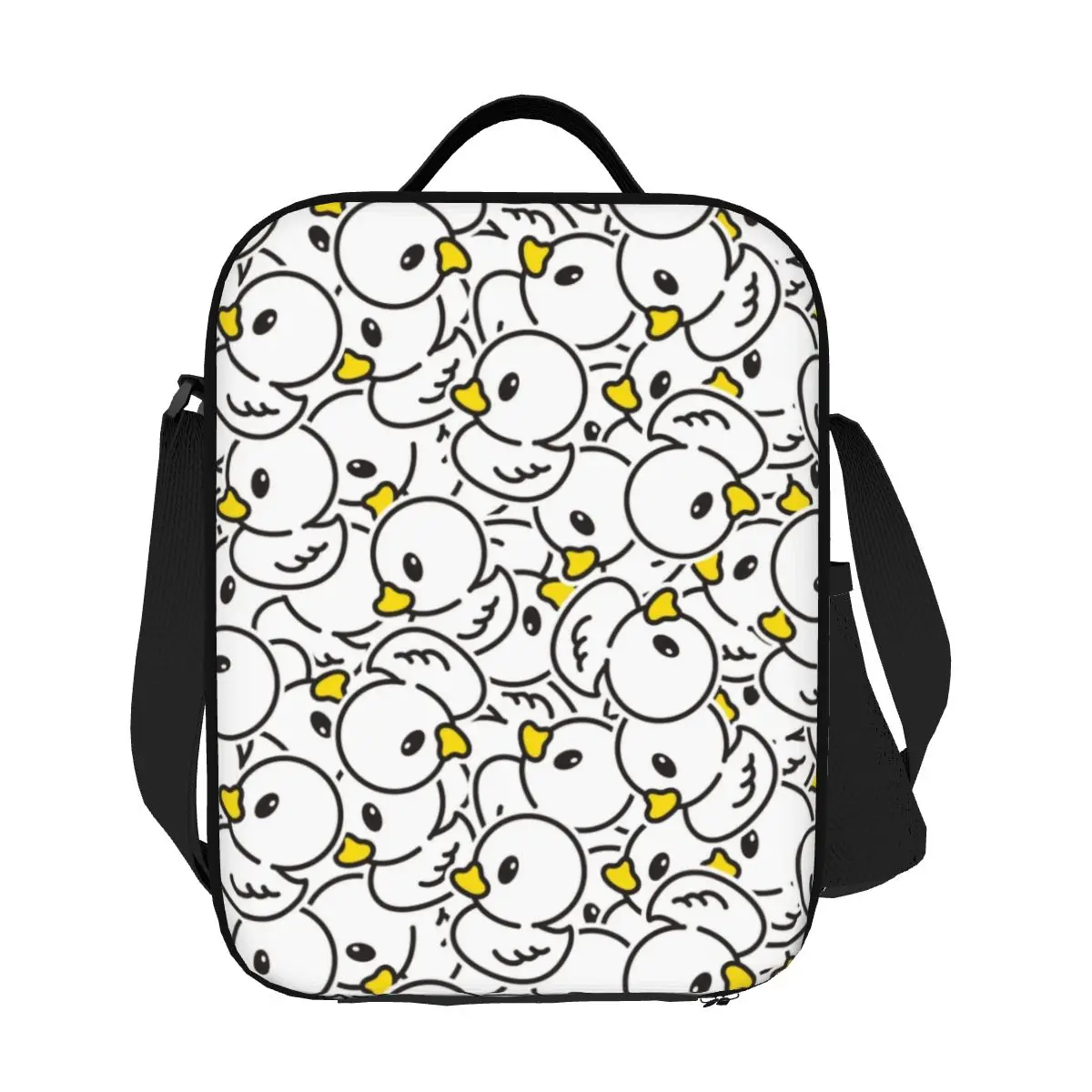 

Custom Yellow Colorful Rubber Duck Pattern Insulated Lunch Bags for Work School Leakproof Thermal Cooler Lunch Box Women Kids