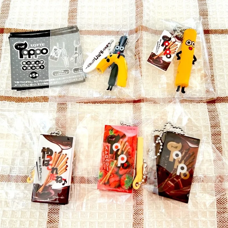 Original Japanese Gashapon Cute Anime Capsule Toys Filled Chocolate Biscuit Stick Keychain Kawaii Miniature Figure Gift