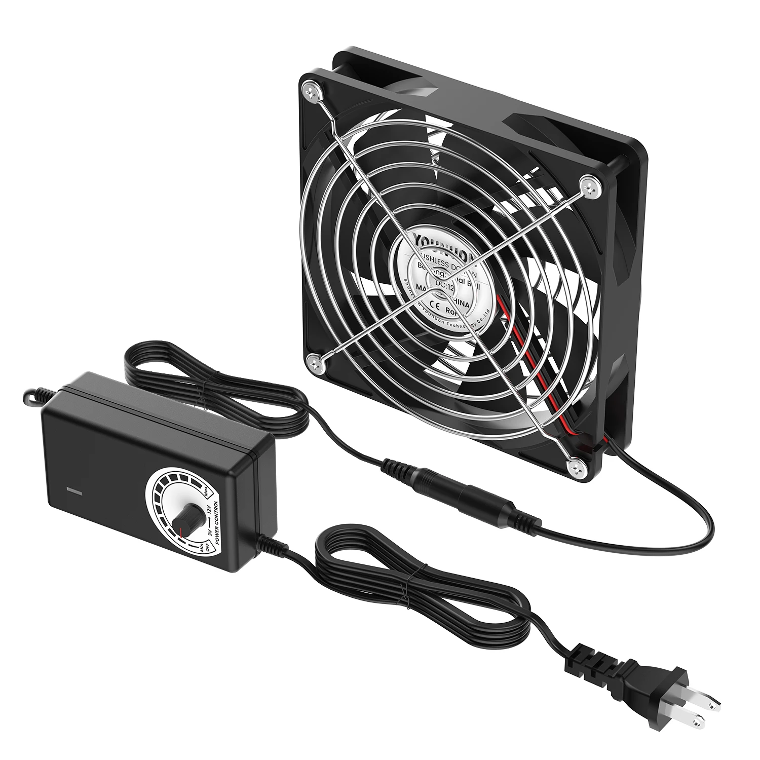 12cm High Speed DC 12V 220V Btc Mining Machine Chassis Workstation Cabinet Radiator 120MM Violent Server Cooling Fan