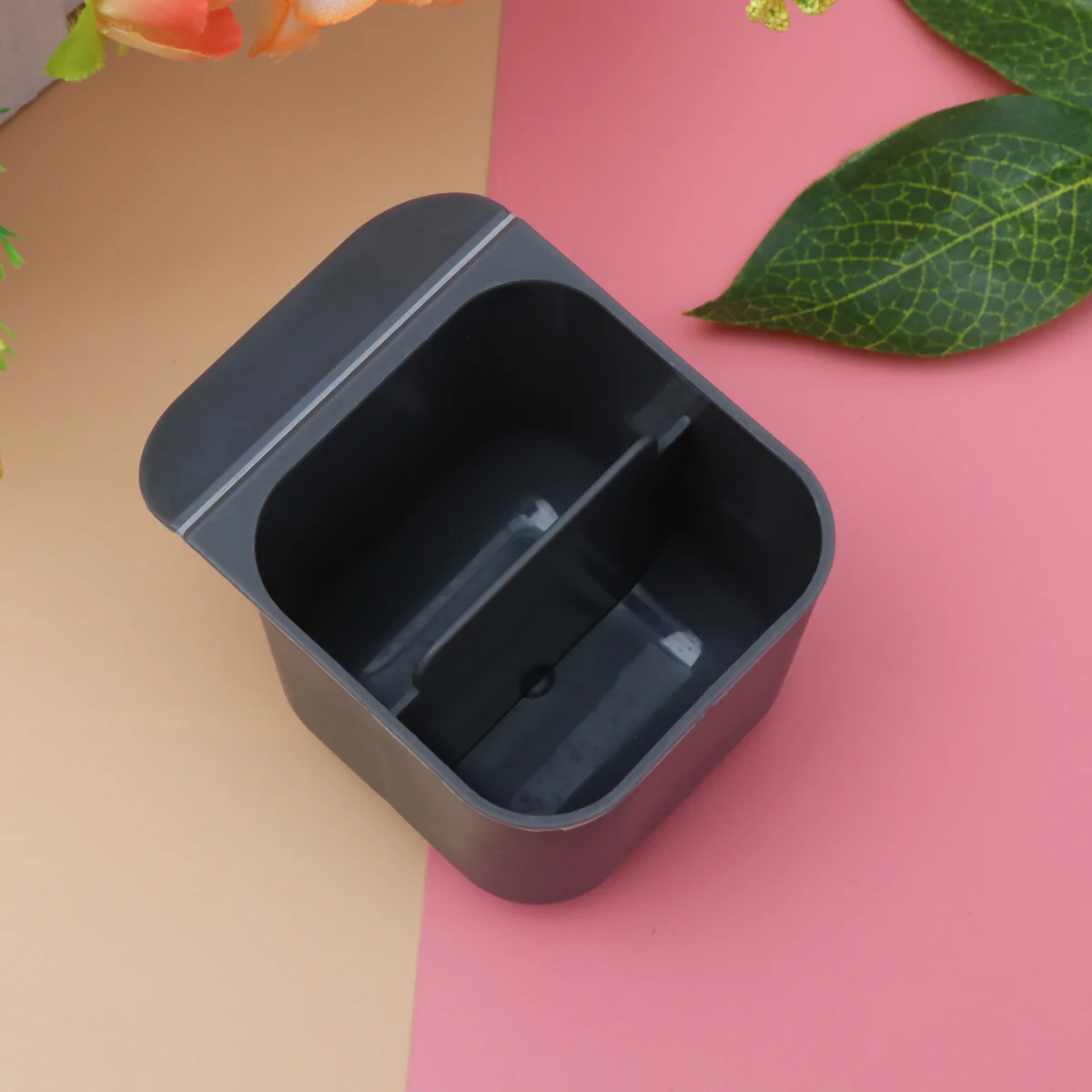 2pcs Multifunction Pen Container Delicate Stick-on Pen Storage Container Simple Storage Holder for Home Office (Grey)