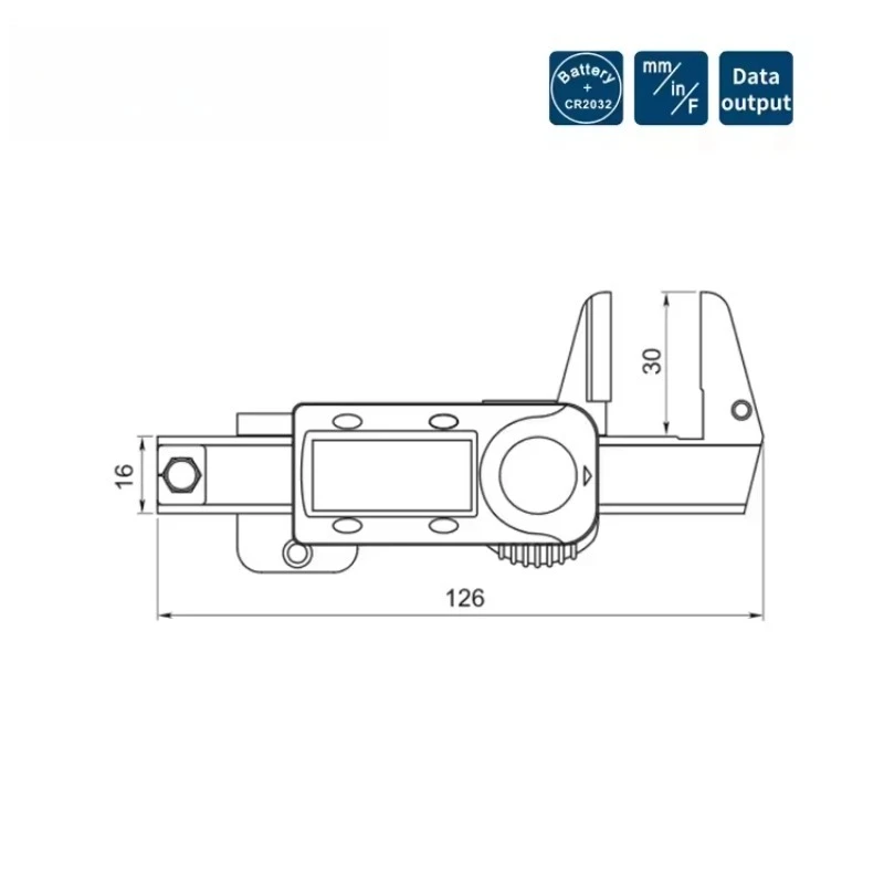 Dasqua 0-25 mm Calibrador de acción rápida digital Herramienta de medición de calibre de espesor