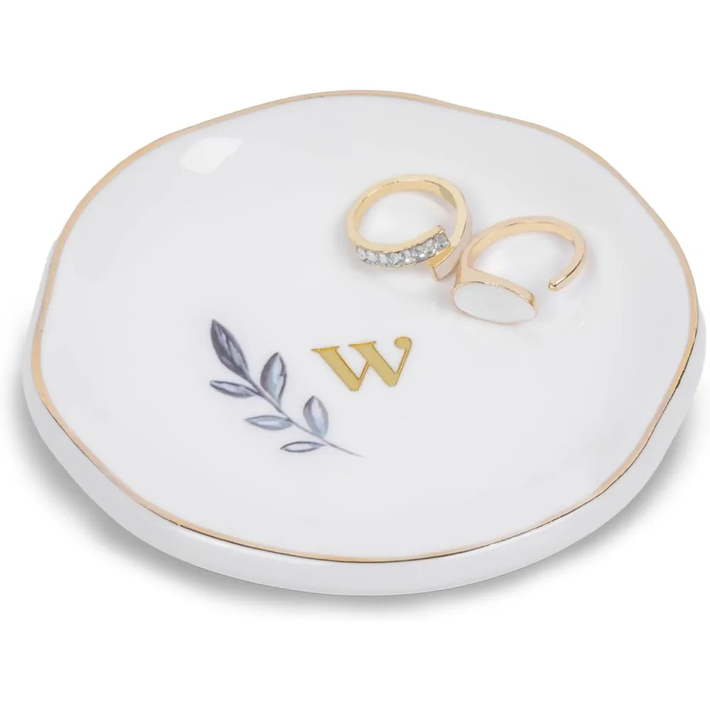 طبق خاتم سيراميك شخصي، صينية مجوهرات أولية للخواتم والأقراط والقلائد والأساور، هدية للمعاقدات وأعياد الميلاد #1