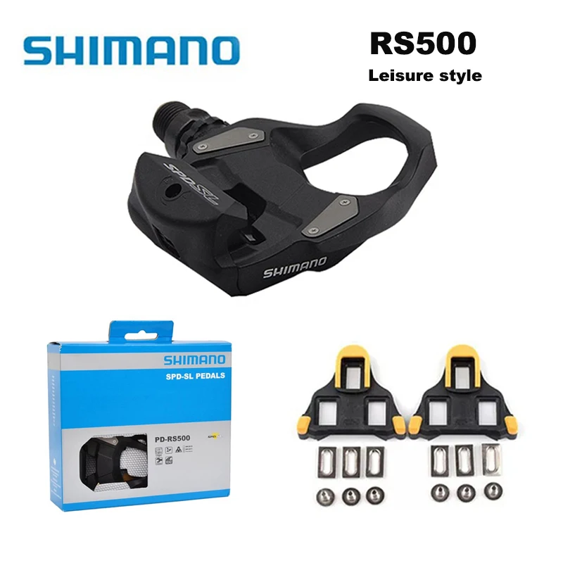 

SHIMANO PD Rs500 Педали для шоссейного велосипеда Карбоновые самоблокирующиеся педали с шипами SH11 SPD-SL RS500 Педали для велосипедной части