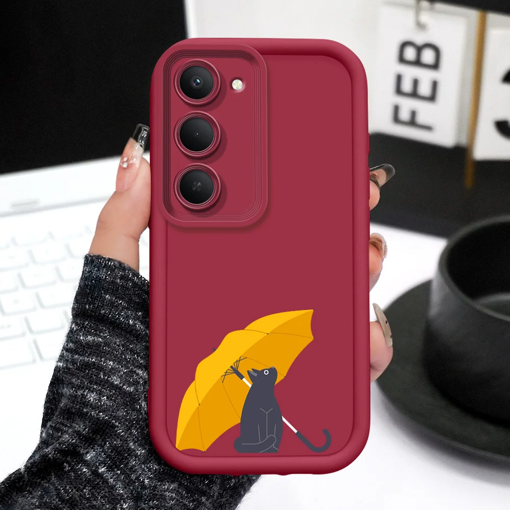 Umbrella Cat Phone Case For Xiaomi Redmi 15 15A 15C 14C 13 13C 12 12C A7 A5 A3 A2 A1 Pro Plus 4G 5G Staircase Soft Cover view 3