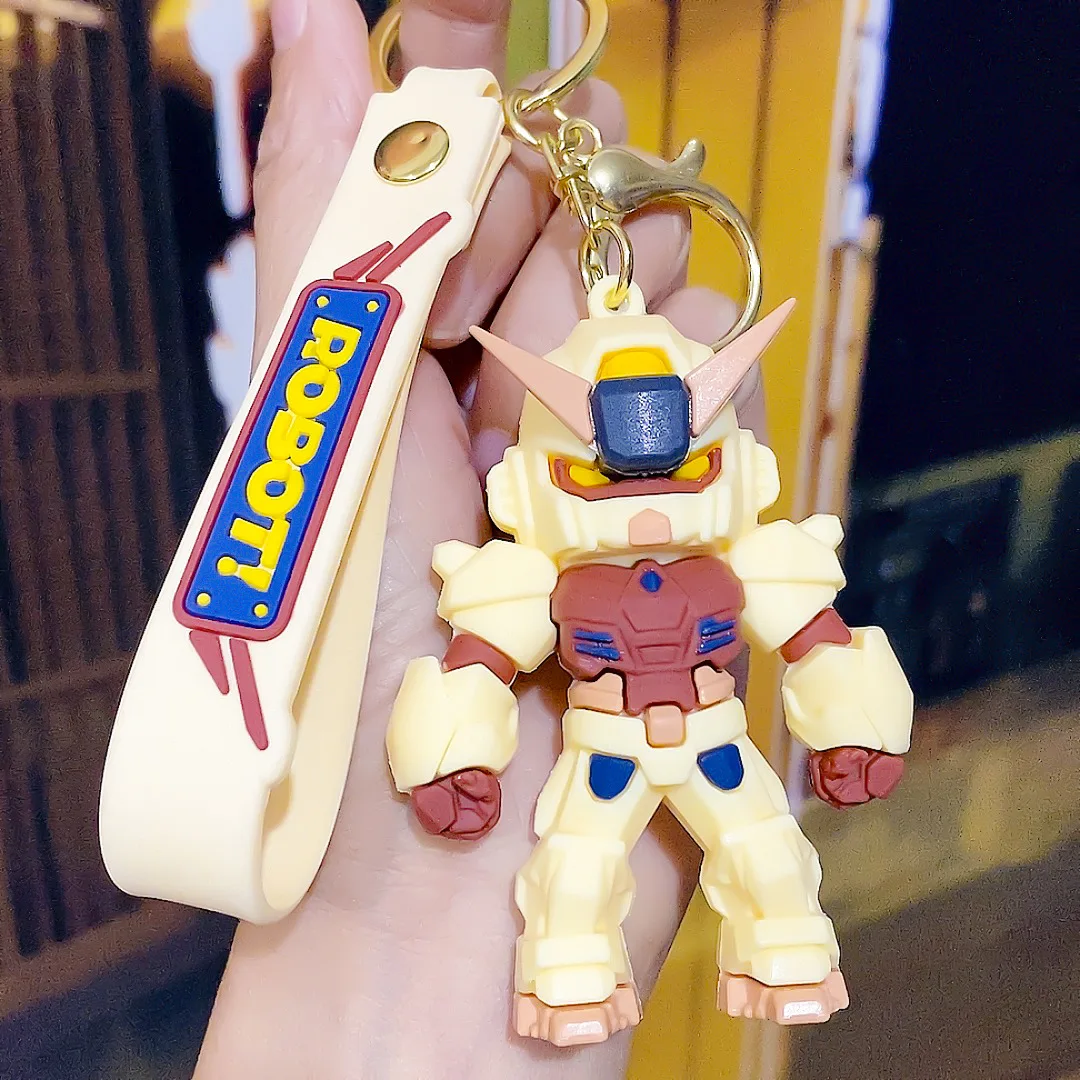 1/4pcs New Gundam Keychain Doll Mobile Warrior Mecha Robot Bag Circle Chain Car Pendant Hanging Gift - view 2