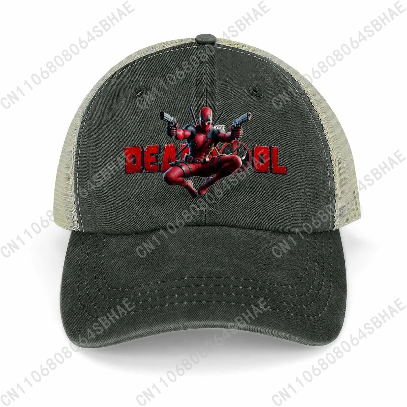 

Marvel Deadpool Mesh Cowboy Hat Hollow Ventilated Summer Cap Men Women Outdoor Sun Hat Adjustable Strap Custom Cosplay