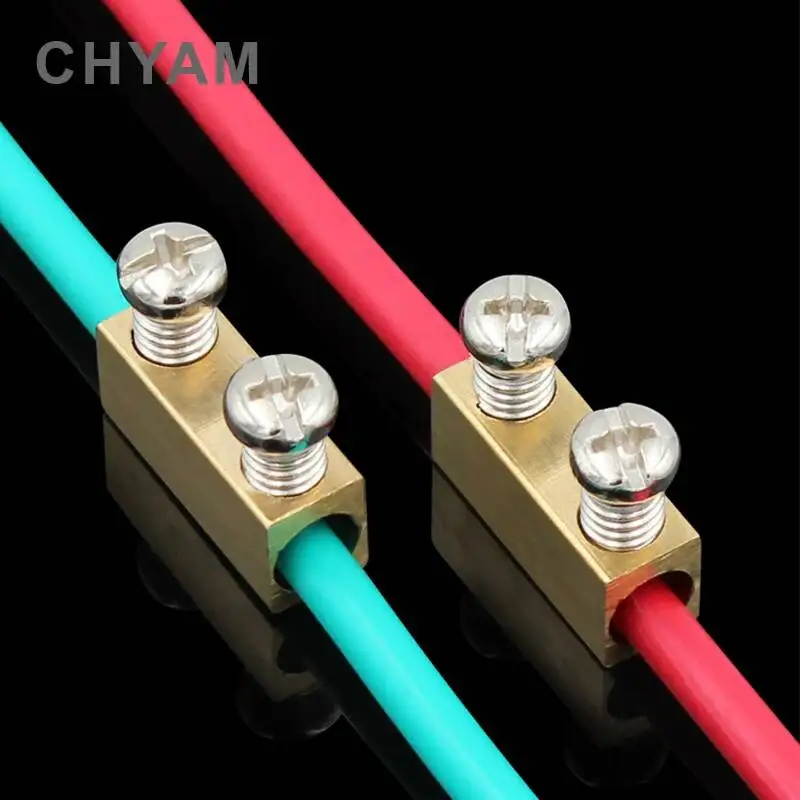 6pcs/lot High-power 1000V 60A Copper Terminal Connector Wite Two Scres Fixed Type 2.5-16mm Square Wire Wiring