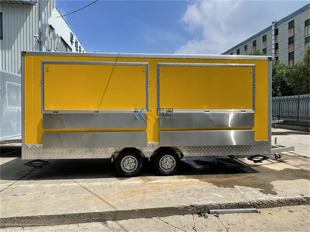 Концессионный прицеп для еды, полностью оборудованный грузовик для еды, мобильный ресторан, уличная тележка для закусок, кофе, мобильный киоск для хот-догов для пиццы