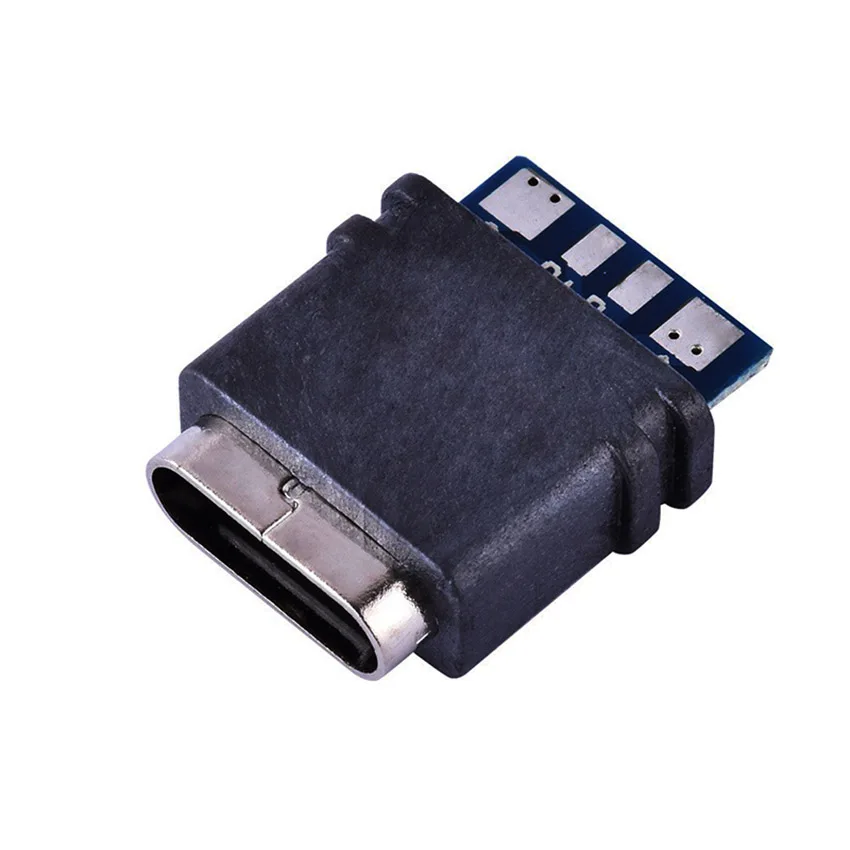 2Pcs USB TYPE C Wire Type IPX7 Waterproof Female Socket 2 4 Solder Joints With Board Waterproof Charging Port USB C Interface