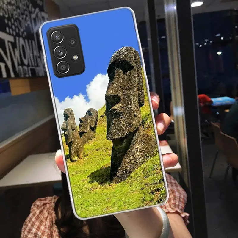 Statues of Easter Island Phone Case For Galaxy Samsung A12 A22 A32 A42 A52 A52S A72 A54 A34 A24 A14 A73 A53 A33 A23 A13 F52 F62