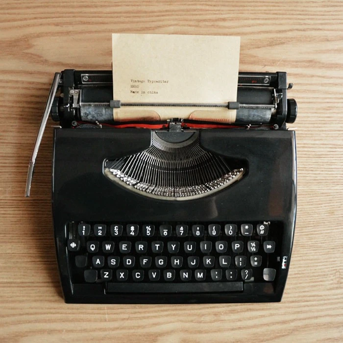 Antique Style Typewriter, Retro Ornament, Creative Art Birthday Present